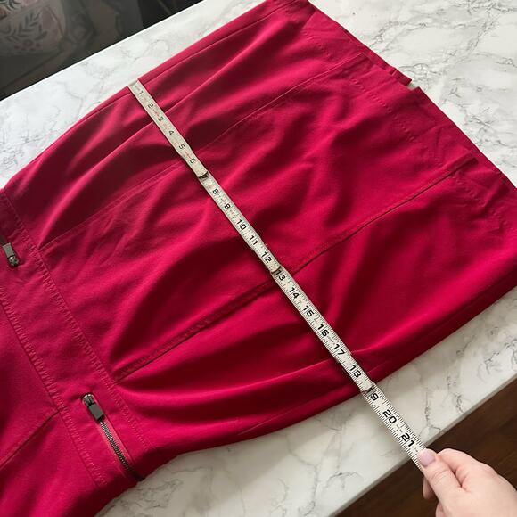 Tahari ASL Ponte Knit Red Mini Dress Zip Accent Women's Size 6‎ - Picture 12 of 14